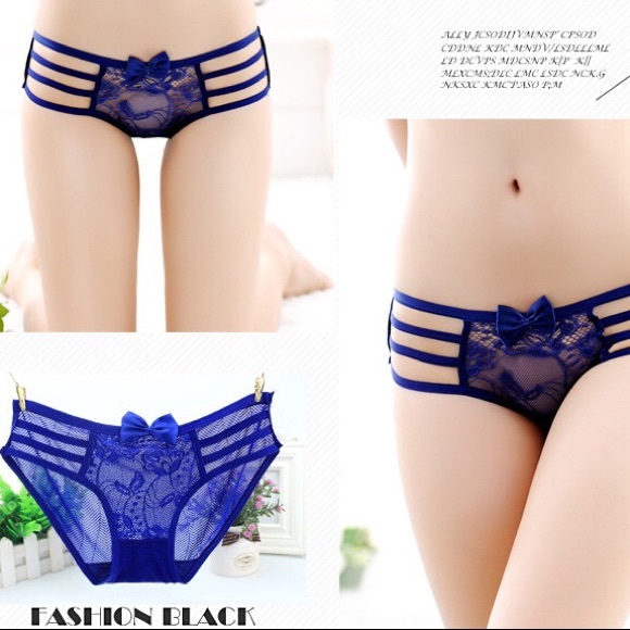 A pair of  sexy lace panty Black + Blue - Picture 2 of 2